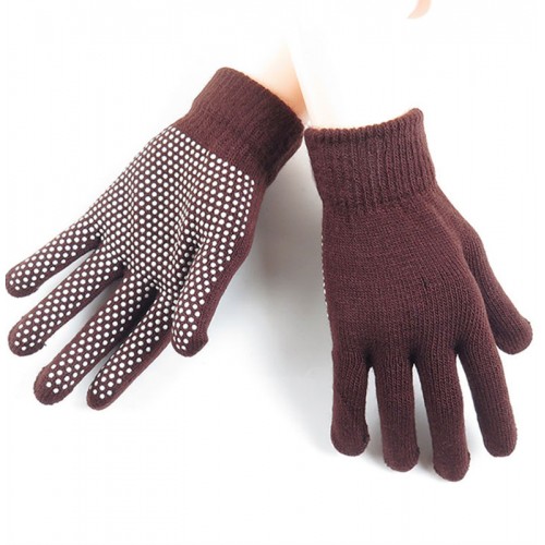 Autumn and winter ladies Girls figure skating gloves non-slip five-finger knitted woolen outdoor motorcycle bike riding gloves student warm gloves